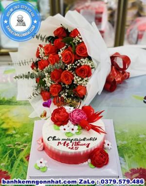 Combo Bánh Kem Và Hoa Tươi 08